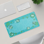 Frogs in a pond desk pad