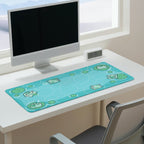 Frogs in a pond desk pad
