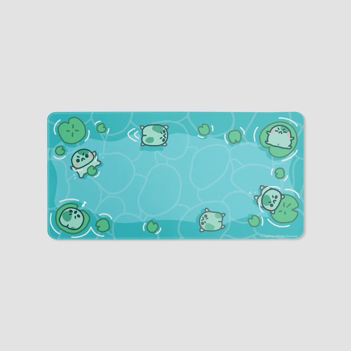 Frogs in a pond desk pad