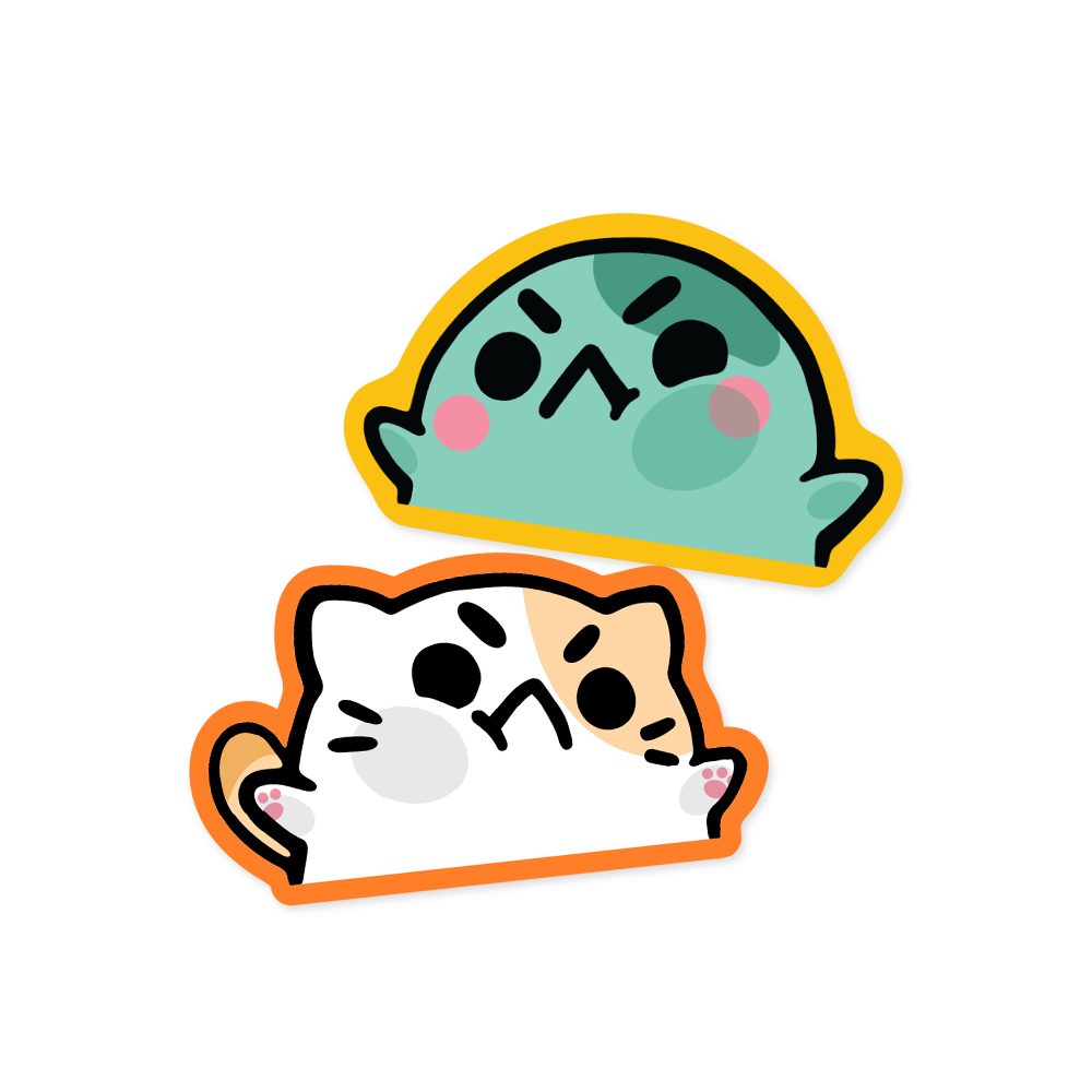face plant (frog/cat)- sticker