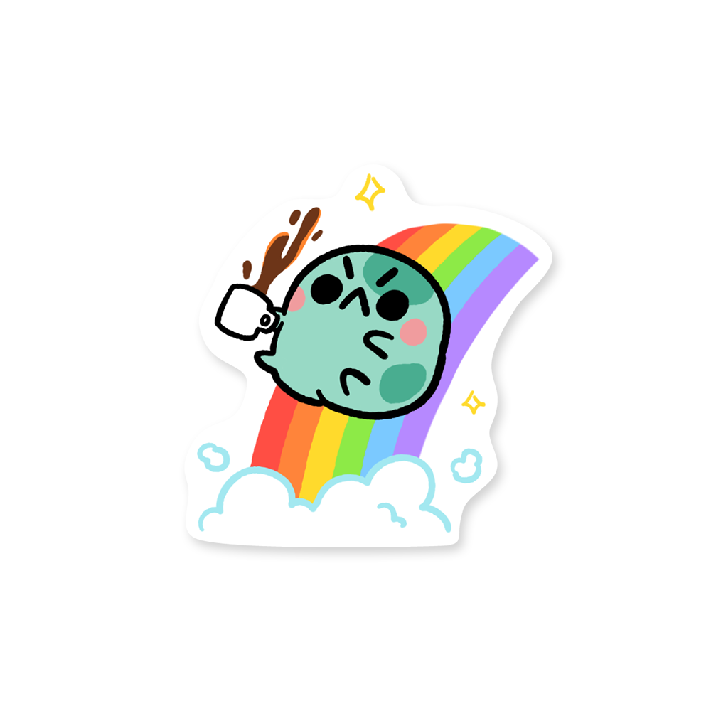 coffee & rainbow - sticker