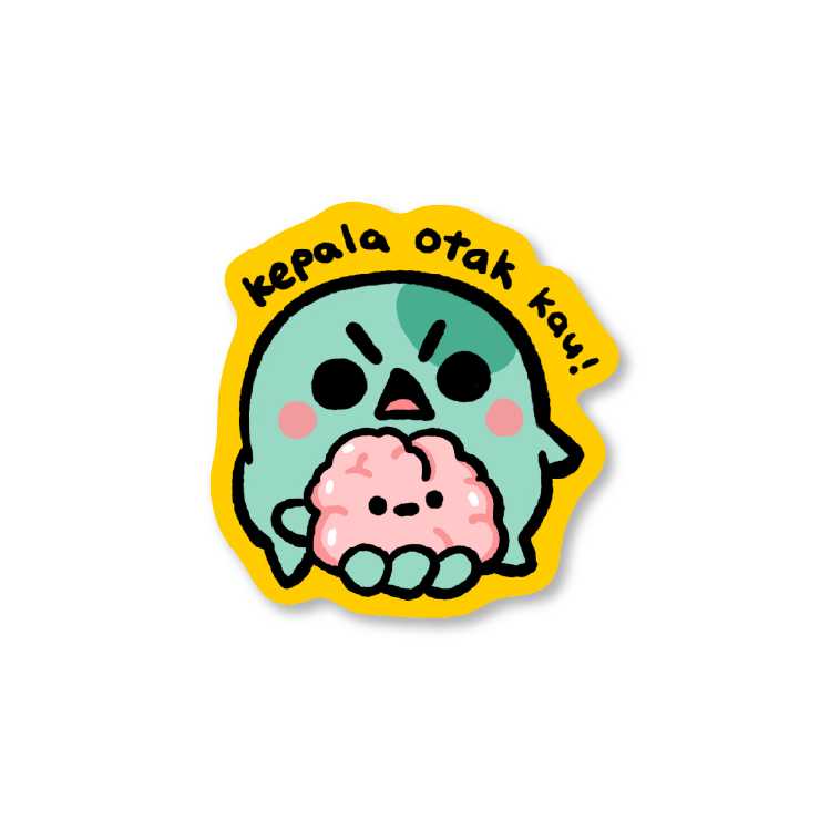 kepala otak kau - sticker