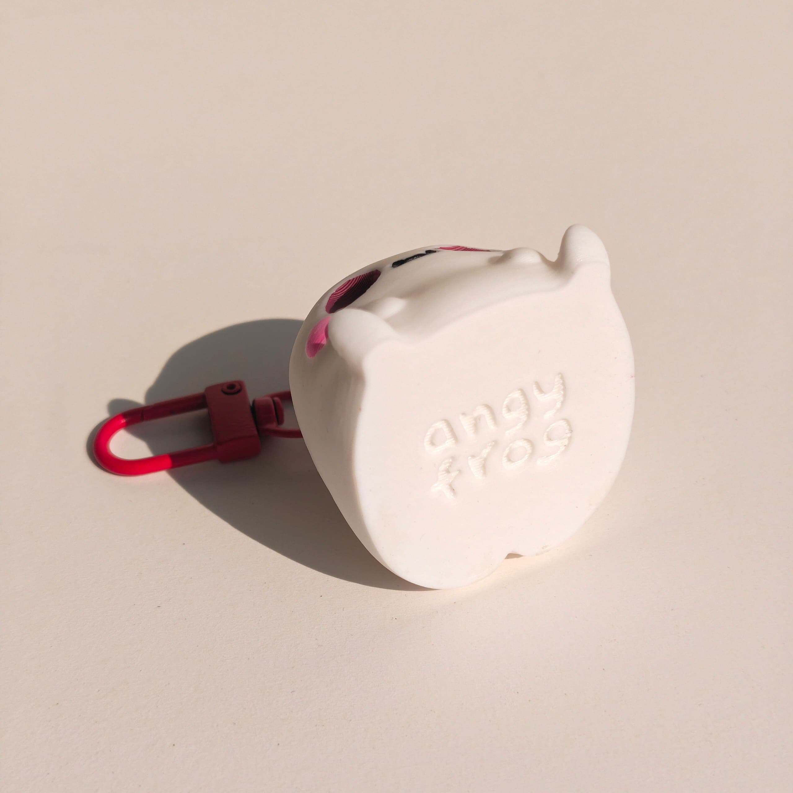 albino frog 3D printed keychain