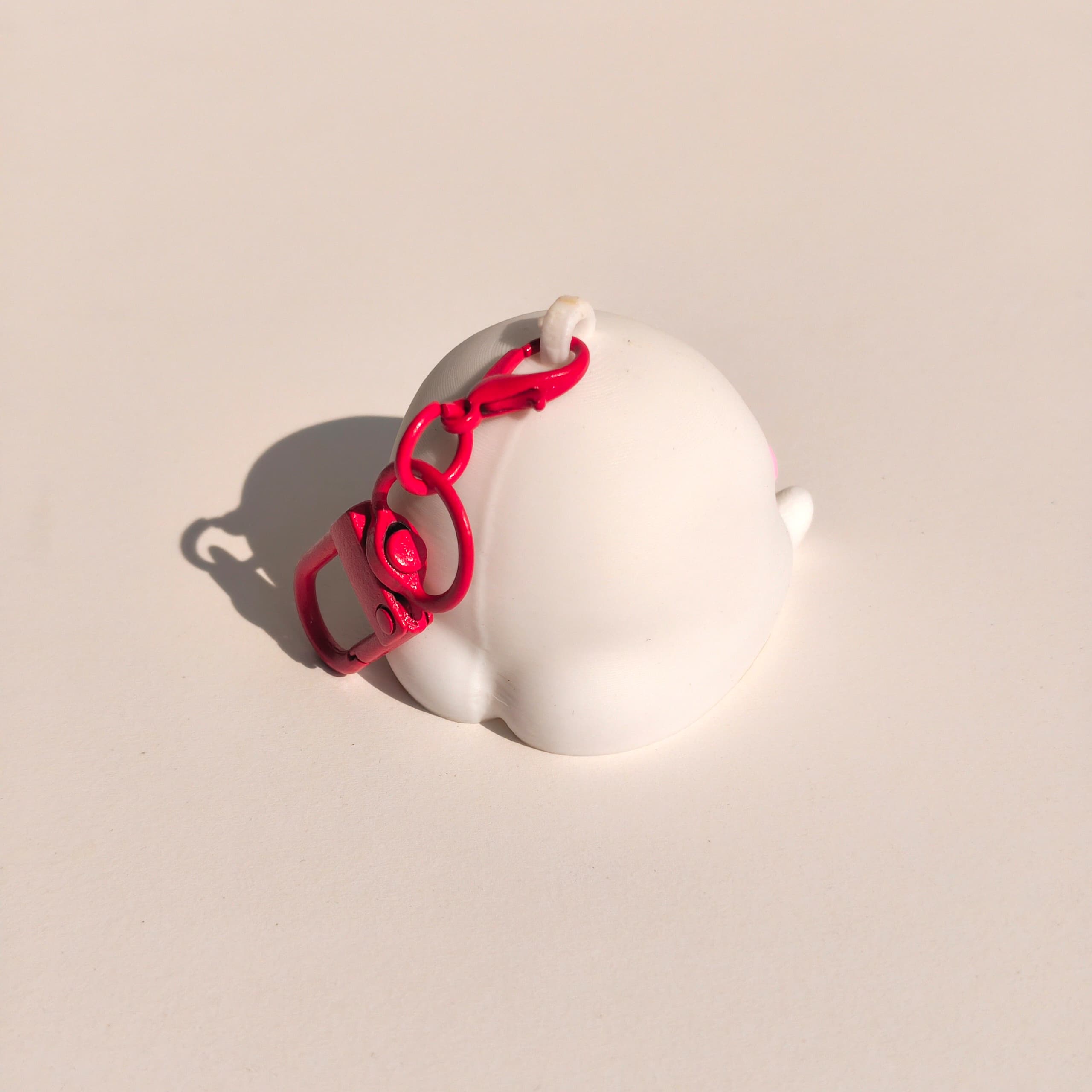 albino frog 3D printed keychain
