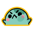 face plant (frog/cat)- sticker